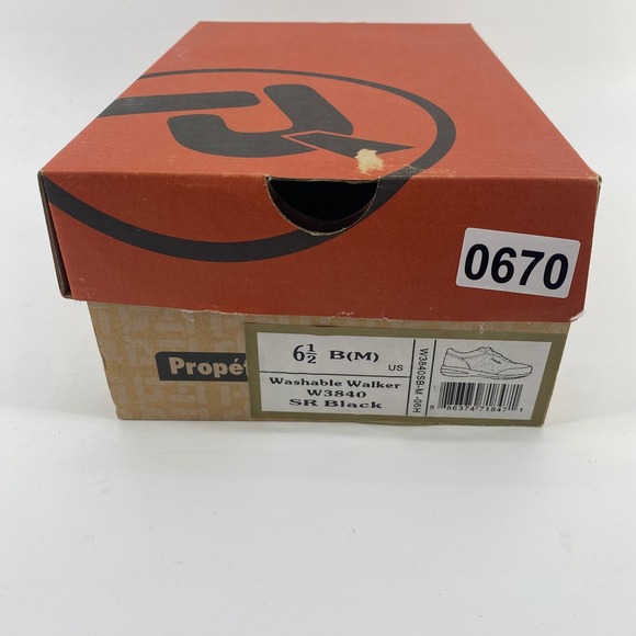 Propet Washable Walker W3840 Black Leather Lace Up Comfort Shoes Women  6.5 B M - Picture 8 of 8